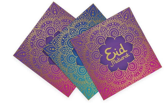 Wefiesta - Set 20 papieren servetten 'Eid Mubarak Gold' (33 x 33 cm)