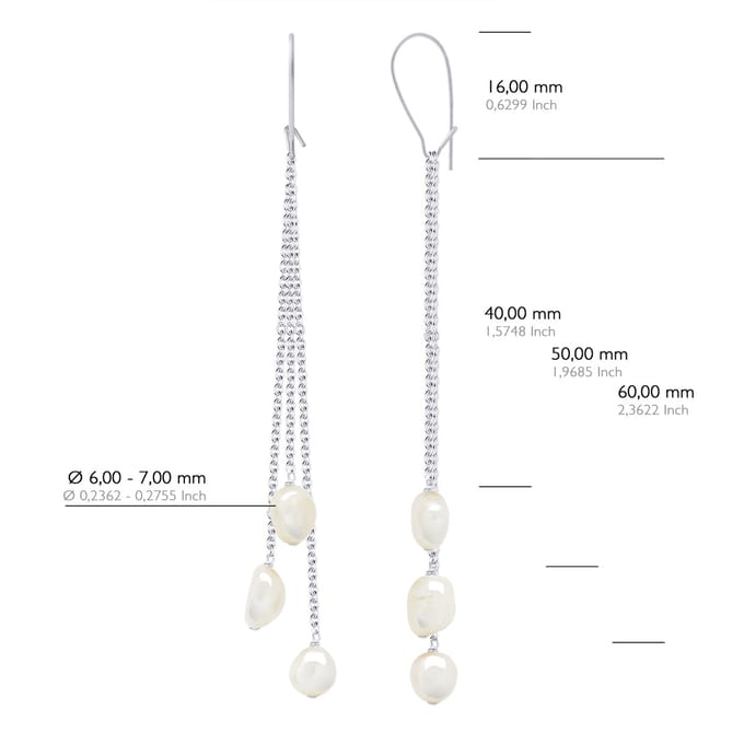 Oorbellen Echte Gecultiveerde Zoetwater Peren Barok 6-7 mm
