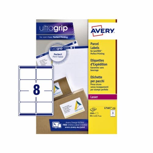 Etiket avery l7165-250 99.1x67.7mm wit 2000 Etiketten