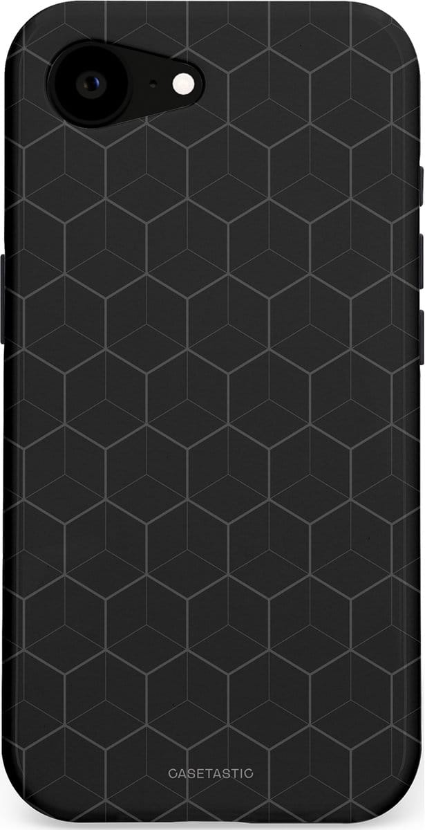 Casetastic hoesje geschikt voor Apple iPhone 16e / Apple iPhone 17e - MagSafe - Dubbellaagse bescherming - Hexago - Fashion Case - Zwart