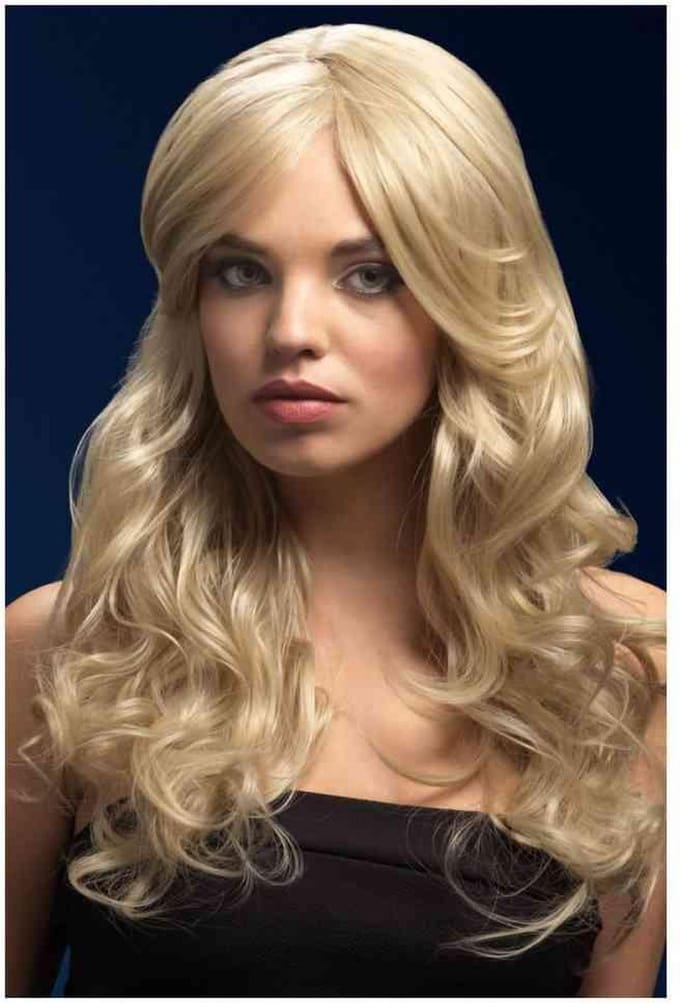 Beach Waves pruik blond, zijscheiding - Kostuum pruik voor carnaval