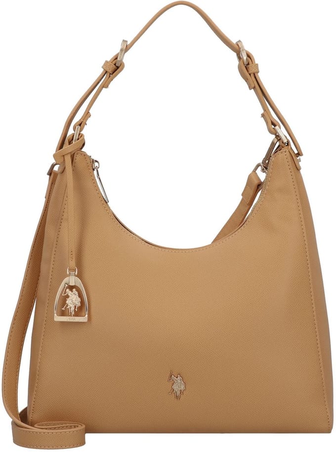 U.S. POLO ASSN. Schoudertas Handtas Jones Hobo Bag Biscuit Lichtbruin