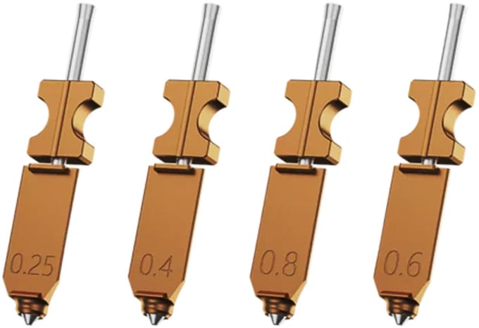 Flashforge 5X - Nozzle assembly 0.25 / 0.4 / 0.6 / 0.8 mm - Reserveonderdeel