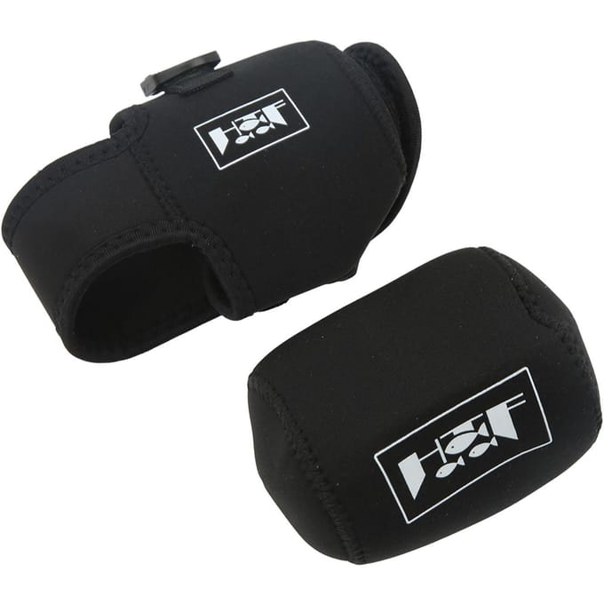 2 STUKS Visserijmolenhoes Neopreen Schokbestendig Elastische Visserijmolen Pouch voor Buiten black