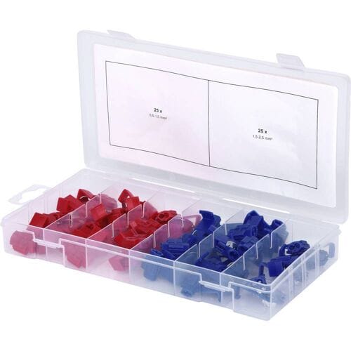 KS Tools 970.0570 Aftakconnector 0.5 mm² - 2.5 mm² Rood, Blauw 50 onderdelen