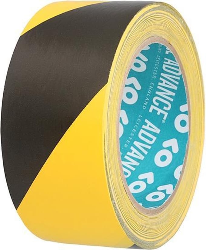 Advance AT8H PVC Markering tape 50mm x 33m Zwart/Geel