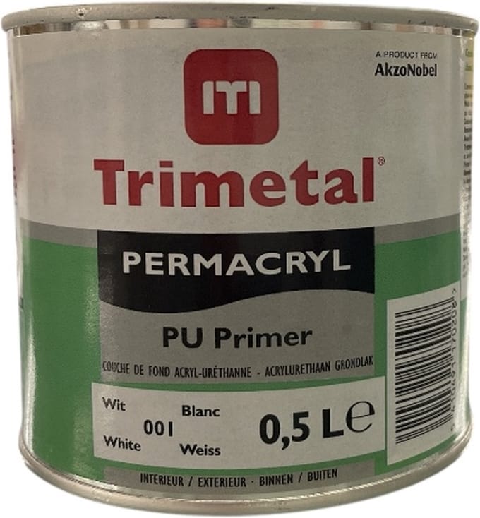 Trimetal Permacryl Pu Primer - Wit - 0.5L