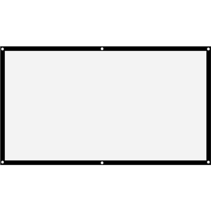 16:Écran de projection de rideau de projecteur en polyester blanc doux et portable, 9 pouces, épais et infroissable 84 Inch