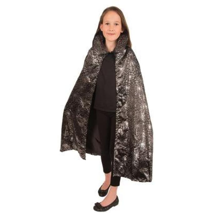 Faram – Verkleedkleding – Cape – Spinnenweb – Zwart – Kind - 128