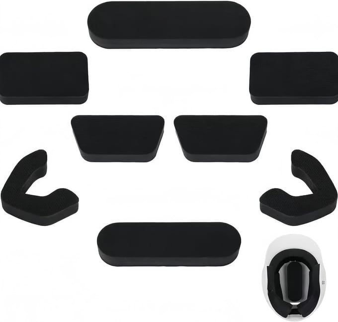 Helm Kussenset - Vervangende Voering - Helm Comfort - Extra Dikke Vulling - Universeel - Zwart