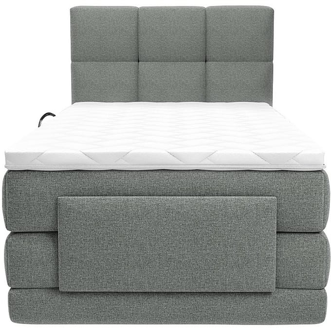 Vente-unique Boxspringbed stof lichtgrijs 100 x 200 cm
