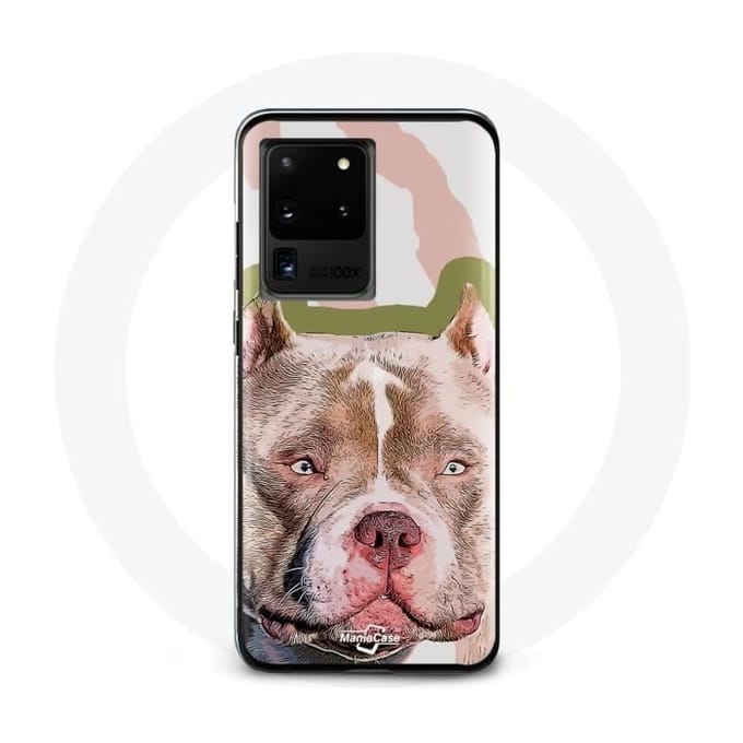 Case voor Samsung Galaxy S20 Ultra Bruin Pitbull Hond bruin