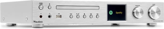 Audizio Bolzano Internetradio met DAB+ en FM - Met CD speler, Bluetooth en Spotify Connect - Zilver
