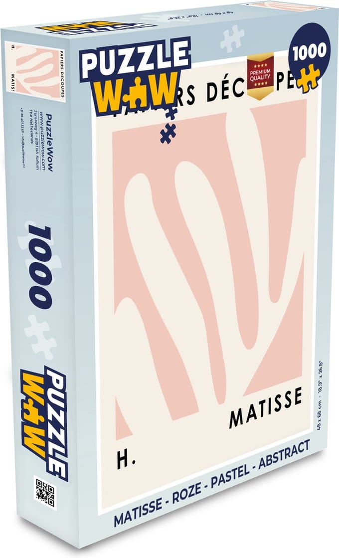 Puzzel Matisse - Roze - Pastel - Abstract - Legpuzzel - Puzzel 1000 stukjes volwassenen