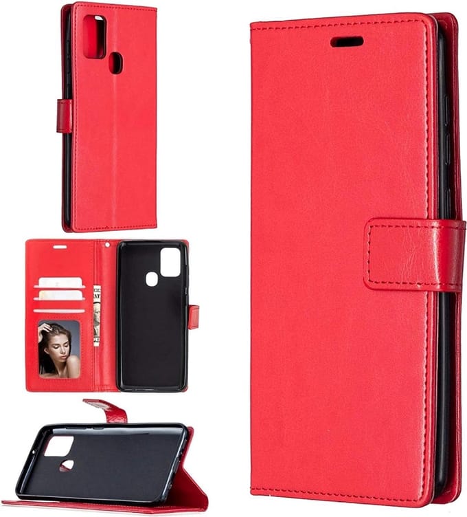 Bookcase Geschikt voor: Samsung Galaxy A21s - Rood - portemonnee hoesje