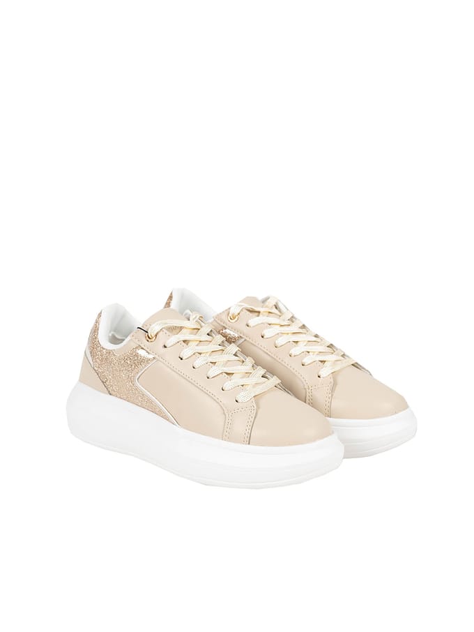 U.S. Polo Assn. - Dames - Helis Sneakers - Beige/Gold/Wit - Maat 38