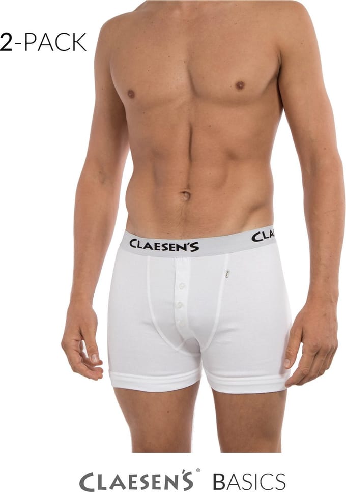 Claesen's® - Boxershorts Wit Rib 2-packCL 2033-White-M