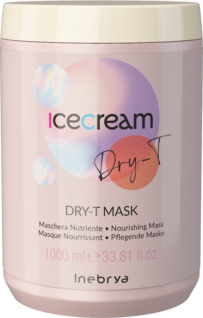 Inebrya, Ice Cream Dry-T, Haarbehandeling Crème Masker, Hydraterend, 1000 ml