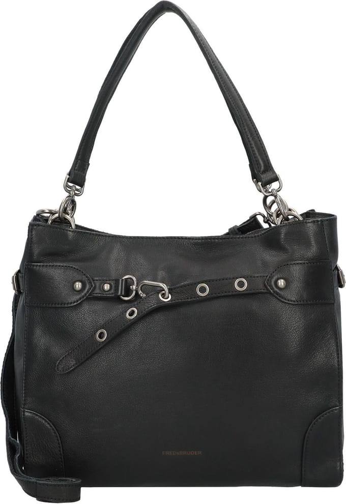 FREDsBRUDER Leren Schoudertas Belt It Hobo Bag Black Zwart