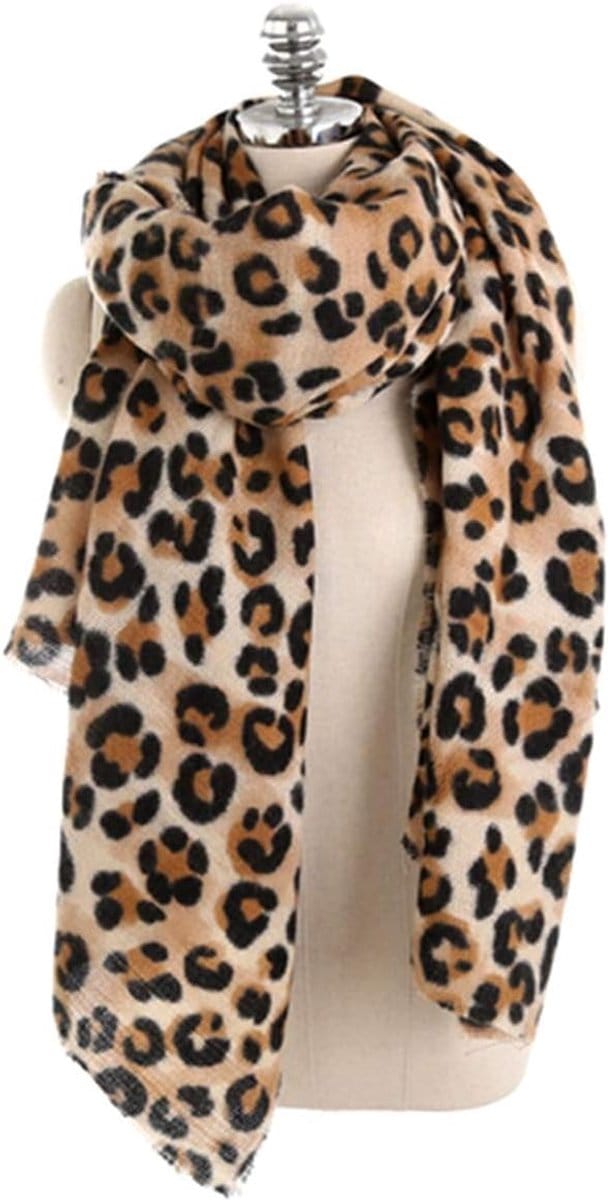 Dailygoods- Sjaal Warm - Cashmere - Leopard Print - 200 x 90 cm - Elegant - Multifunctioneel - Sjaaltje