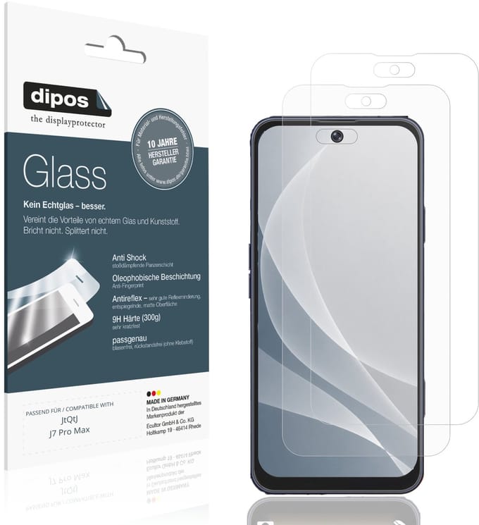 dipos – 2x Matte Pantserfolie geschikt voor JtQtJ J7 Pro Max | 9H Screenprotector
