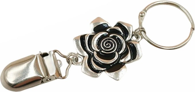 Fako Bijoux® - Tashanger - Hoed Clip - Accessoire Clip - Roos - Zilverkleurig