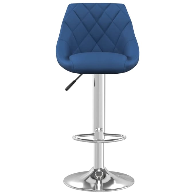 vidaXL - Barkruk - fluweel - blauw