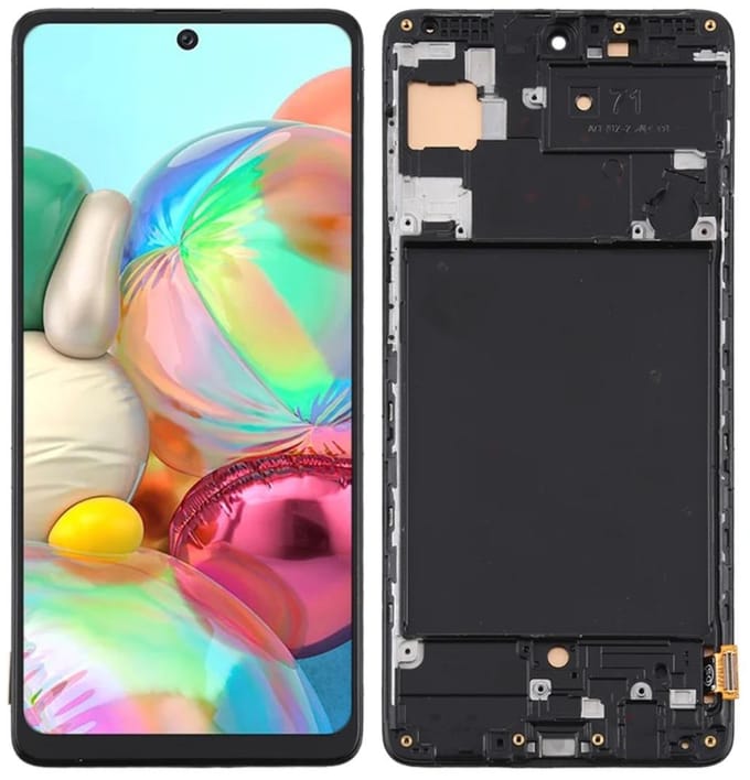Lcd Scherm + Touchscreen Samsung Galaxy A71 Sm-A715F Incell Zwart Frame