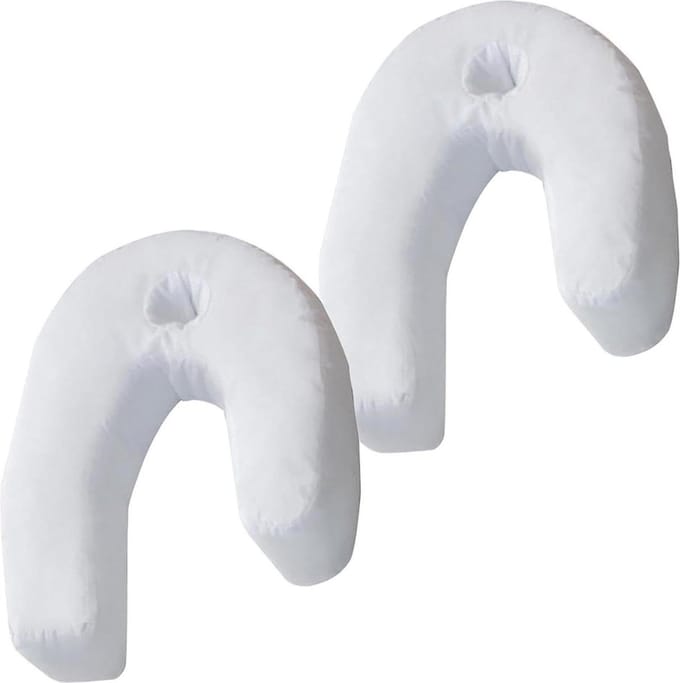 U-Shaped Side Sleeper Pillow with Ear Hole - Side Sleeping Support - Back Health - Pregnancy Pillows - Deep Sleep Pillow - 2 pcs.