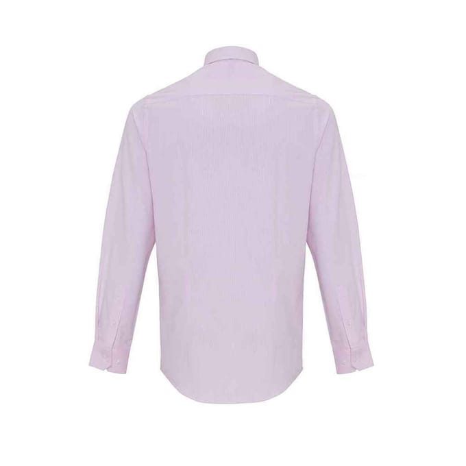 Premier Heren Stripe Oxford Overhemd (Wit/Roze)