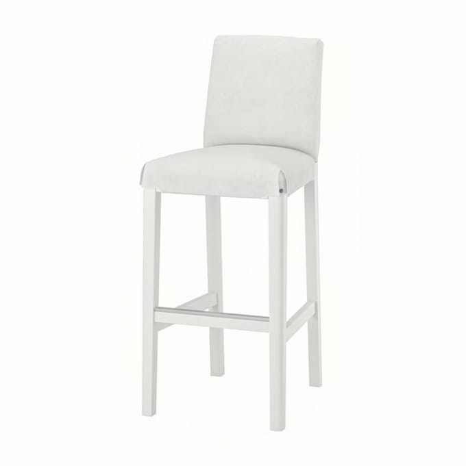 IKEA Bergmund barkruk met rugleuning, wit, 75 cm zithoogte