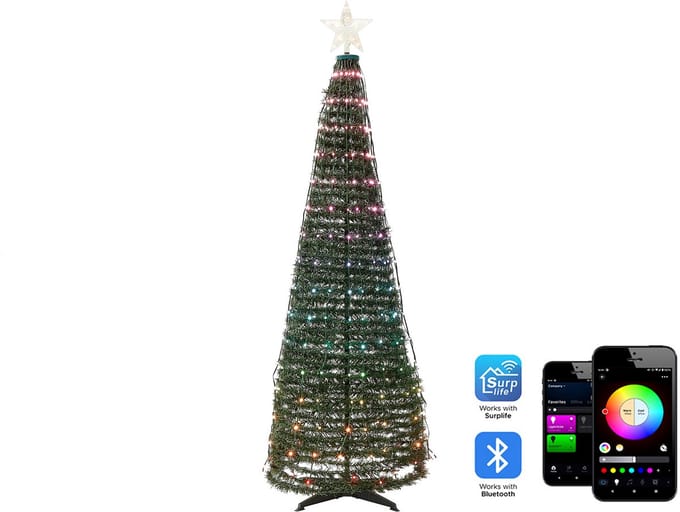 SAARLOQ - LED kerstboom - Groen - 188 cm - Synthetisch materiaal