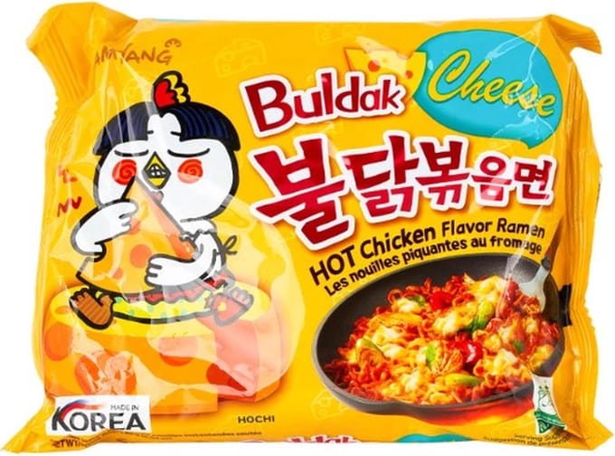 Samyang Instant Noedels Buldak (hot chicken flavor) Cheese (5 x 140 Gram)