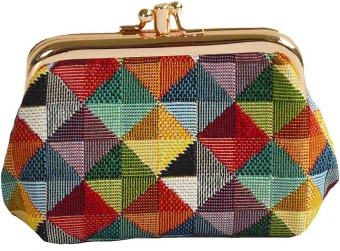 Signare Klipportemonnee - Gobelin - Multi Colored Triangle