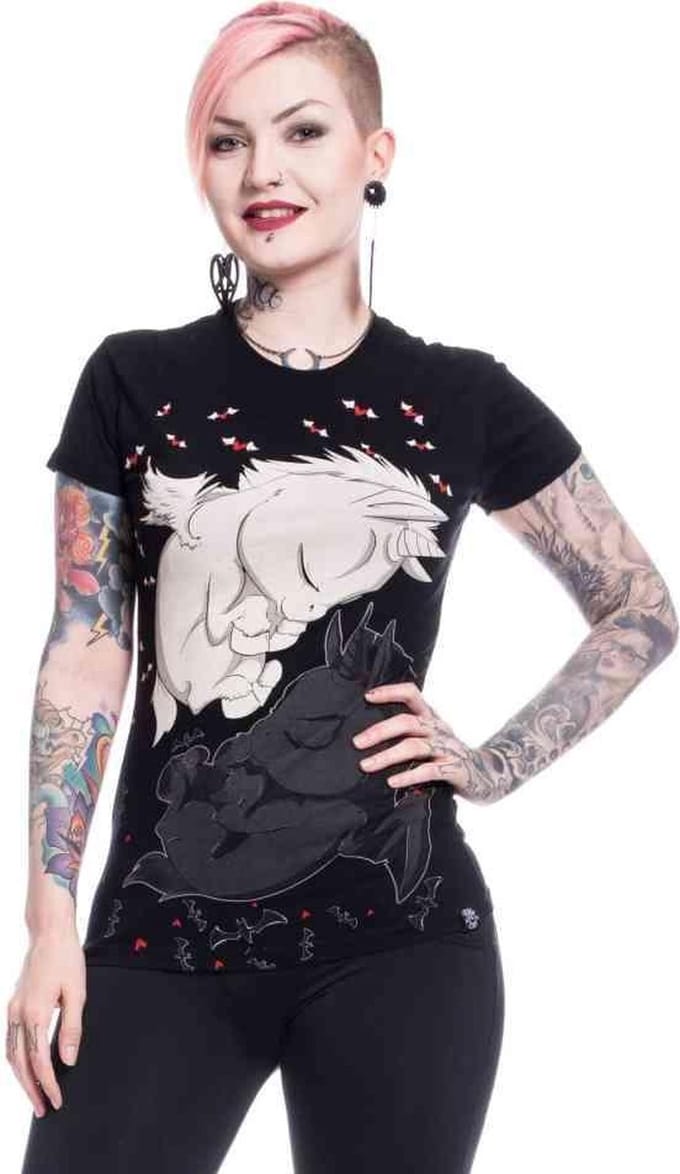 Cupcake Cult - UNICORN DREAM Dames Tshirt - M - Zwart