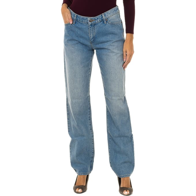 Lange recht gesneden jeans 6Y5J15-5DWQZ vrouw