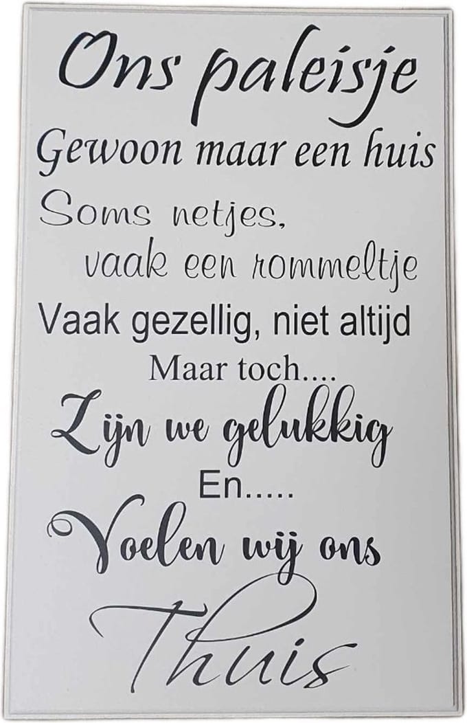 Tekstbord - spreukenbord - ons paleisje - huis - wall art