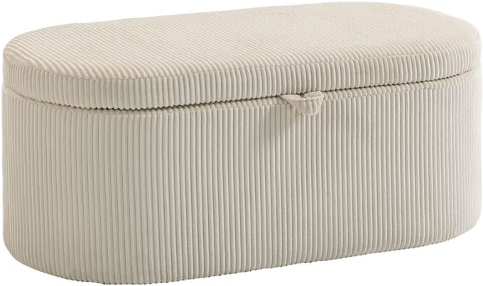 HOMCOM Opbergottoman-Polyester, Schuim-105L x 51B x 49H cm-Beige