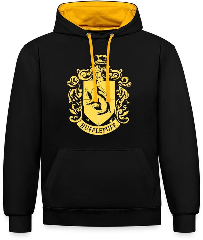 Harry Potter Huffelpuf Afdelingswapen Contrast Hoodie