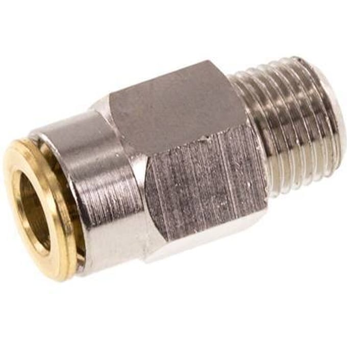 6mm x R1/8'' Messing Insteekfitting Buitendraad Hoge Druk NBR [2 Stuks]