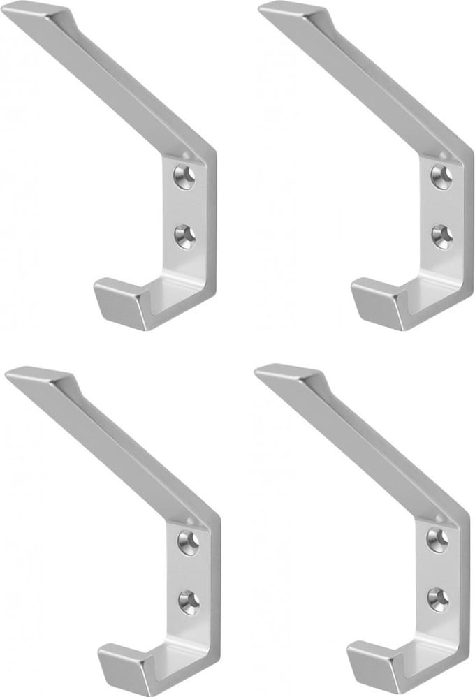 Hermeta Hoed- en Jashaak - Enkel - Zilver - 0138-01 - 4 stuks