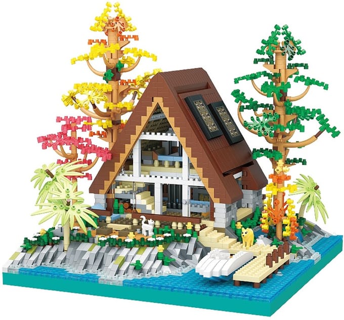 T-E3.2 617 Mini Building Blocks Lakeside Cabin 2688 pcs