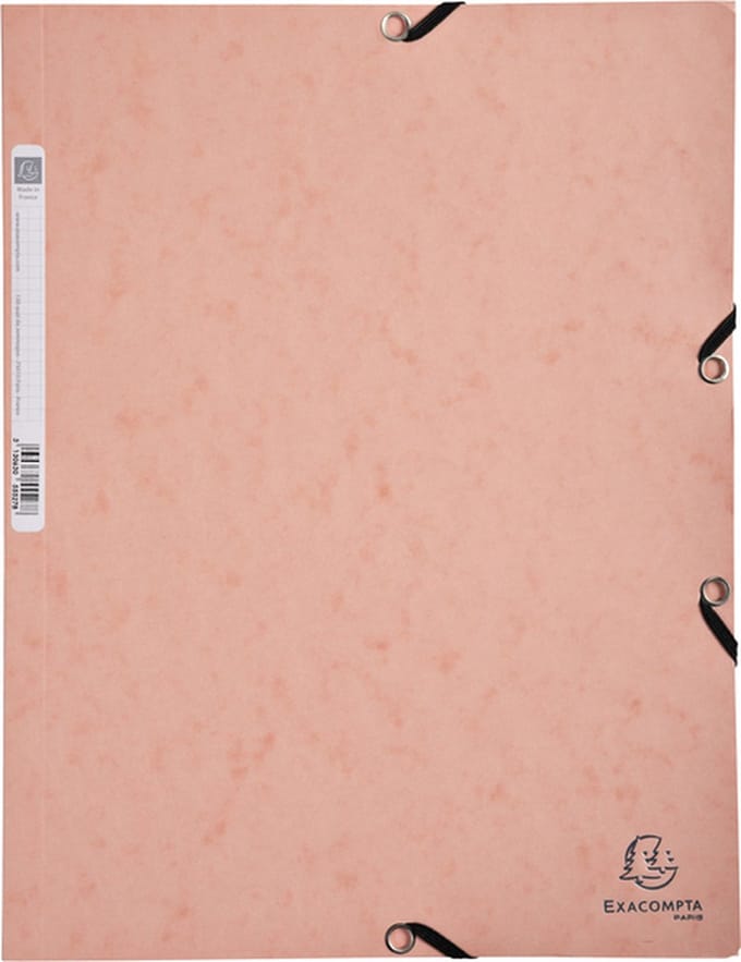 Elastomap Exacompta Aquarel A4 3 kleppen 400gr glanskarton roze - 5 stuks