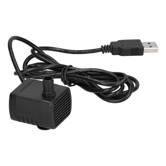 Waterpomp USB Stekker Aquarium Microcirculatie Apparaat met Zuignap DC5V 120LH 50cm Opvoerhoogte black