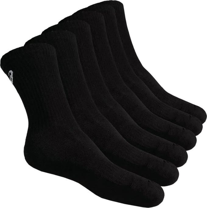 Asics - 6PPK Crew Sock - Zwarte Sportsokken-35 - 38