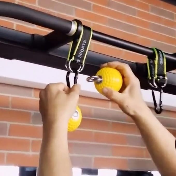 Klimmen Optrekbal Vasthoudgrepen Antislip Handgrepen Krachttrainer Oefenapparaat voor Optrekken yellow