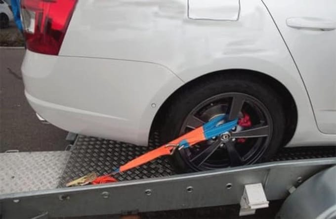 Spanbanden voor autotransport met wielbeveiliging - 4 stuks, 1000/2000 daN