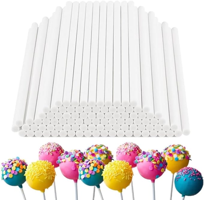 Set van 100 Cake Pops Stokken van 10 cm voor Lollipops, Ideaal voor Taarten, Snoep en Desserts