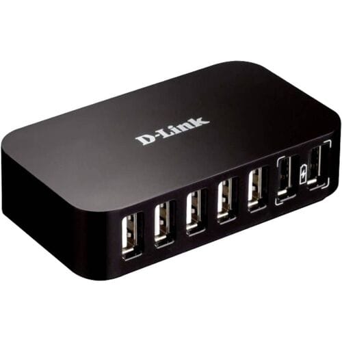 D-Link DUB-H7/E DUB-H7/E USB-hub 7 poorten USB-A USB 2.0 480 MBit/s Met snellaadpoort Zwart
