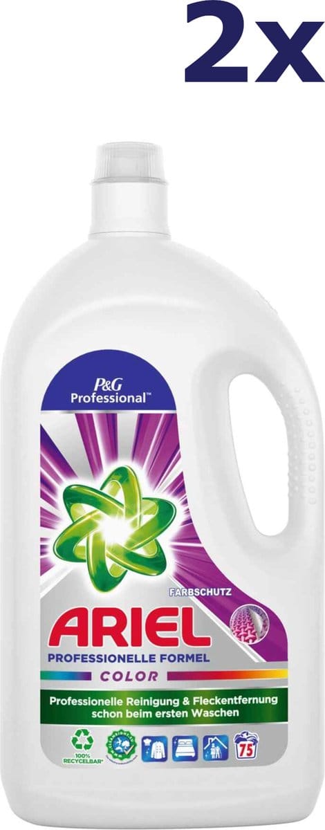 2x Ariel professional wasmiddel color 75sc